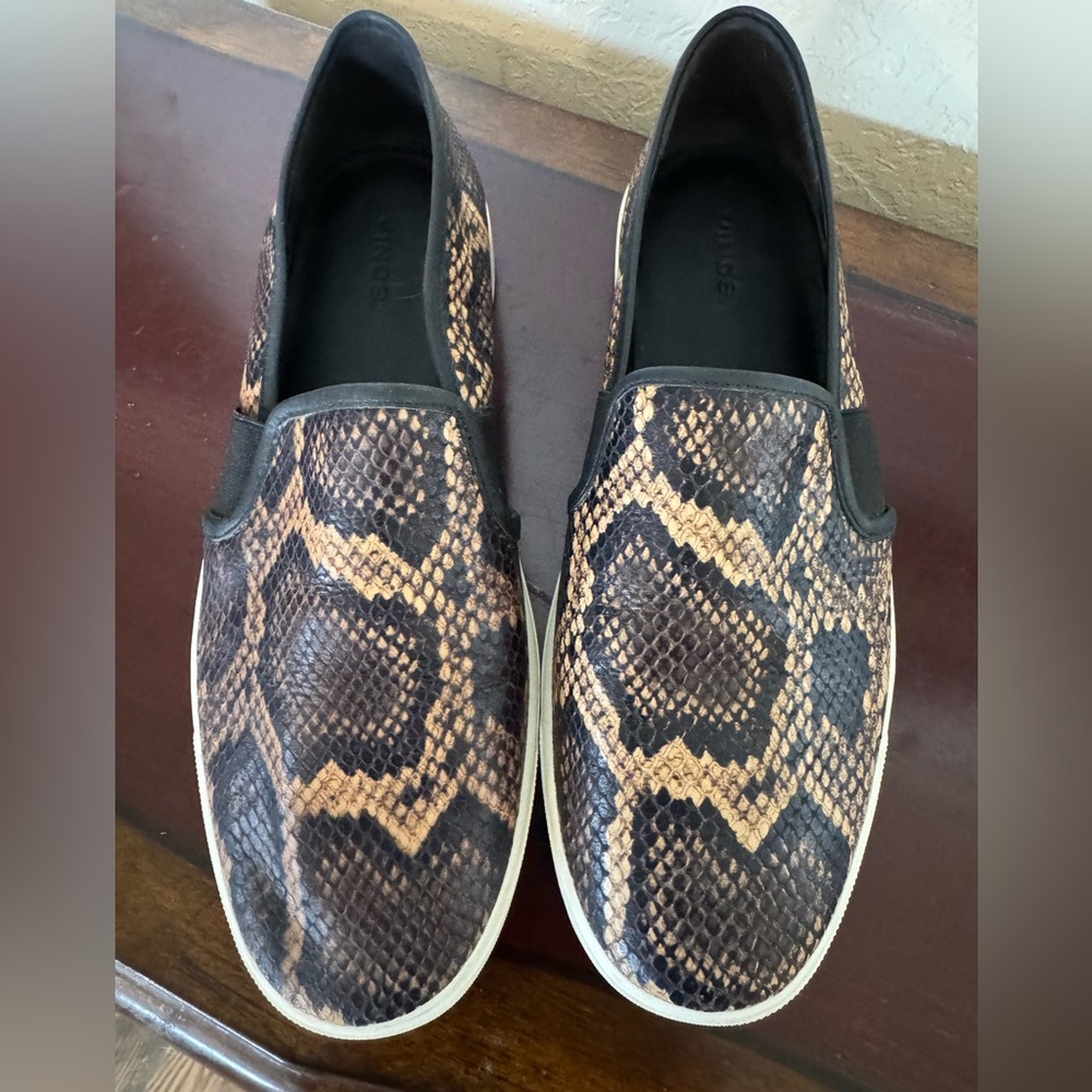 Vince Blair Faux Snake Print Slip-On Sneakers